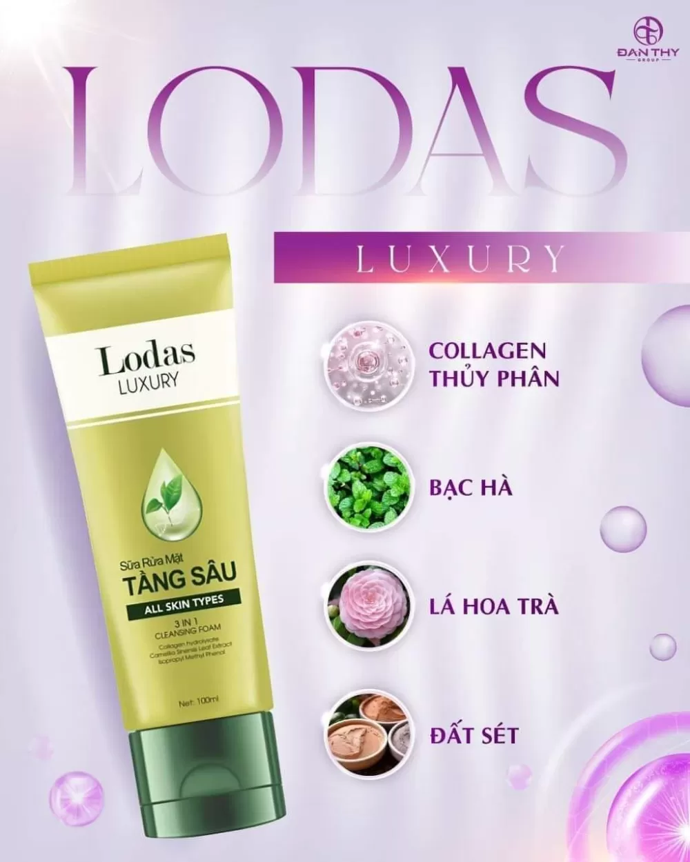 C&ocirc;ng dụng của sữa rửa mặt tầng s&acirc;u Đan Thy