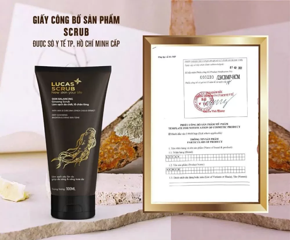 giấy c&ocirc;ng bố sản phẩm Tẩy Tế B&agrave;o Chết Tầng S&acirc;u Đan Thy