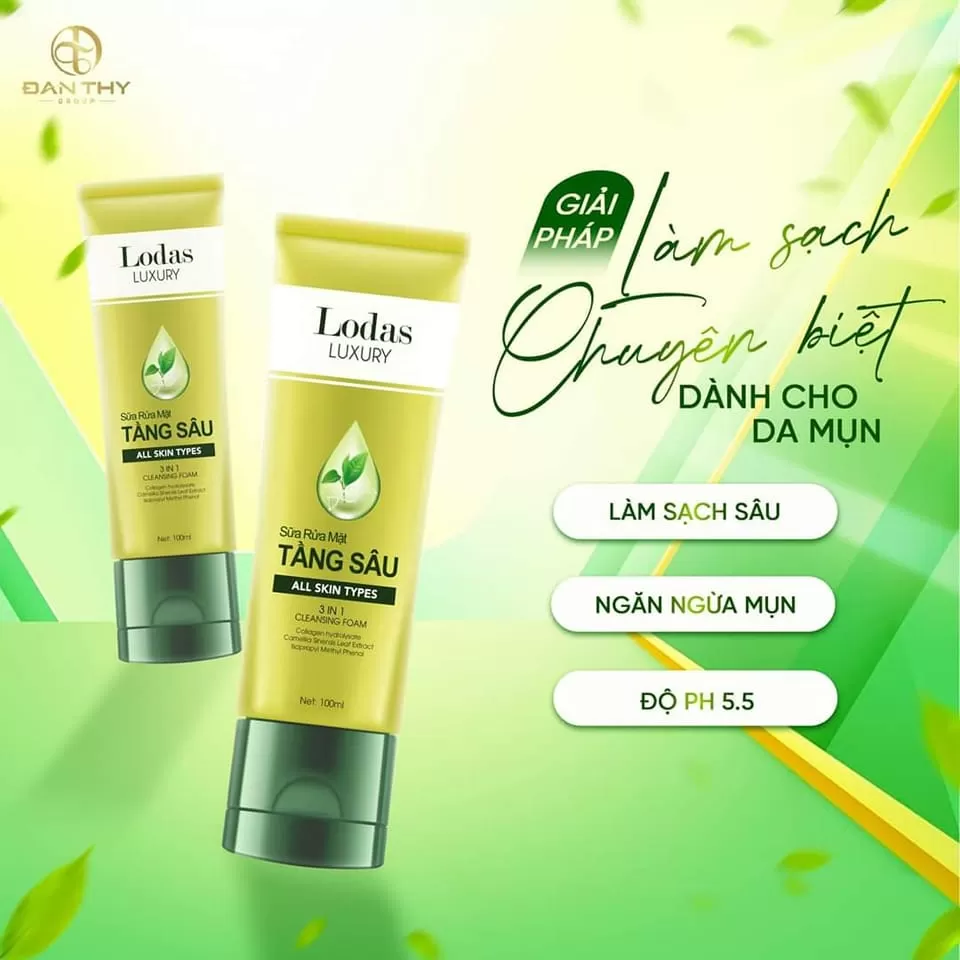 Sữa Rửa Mặt Tầng Sâu Đan Thy, Sữa Rửa Mặt Lodas Luxury Đan Thy 100ml