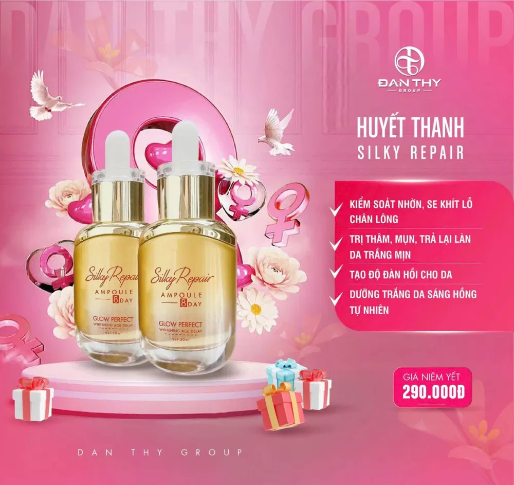 Serum Huyết Thanh Tơ Tằm Đan Thy LSkin Trắng Da 30ML Silky Repair Ampoule 8 Day (Chai Màu Vàng)