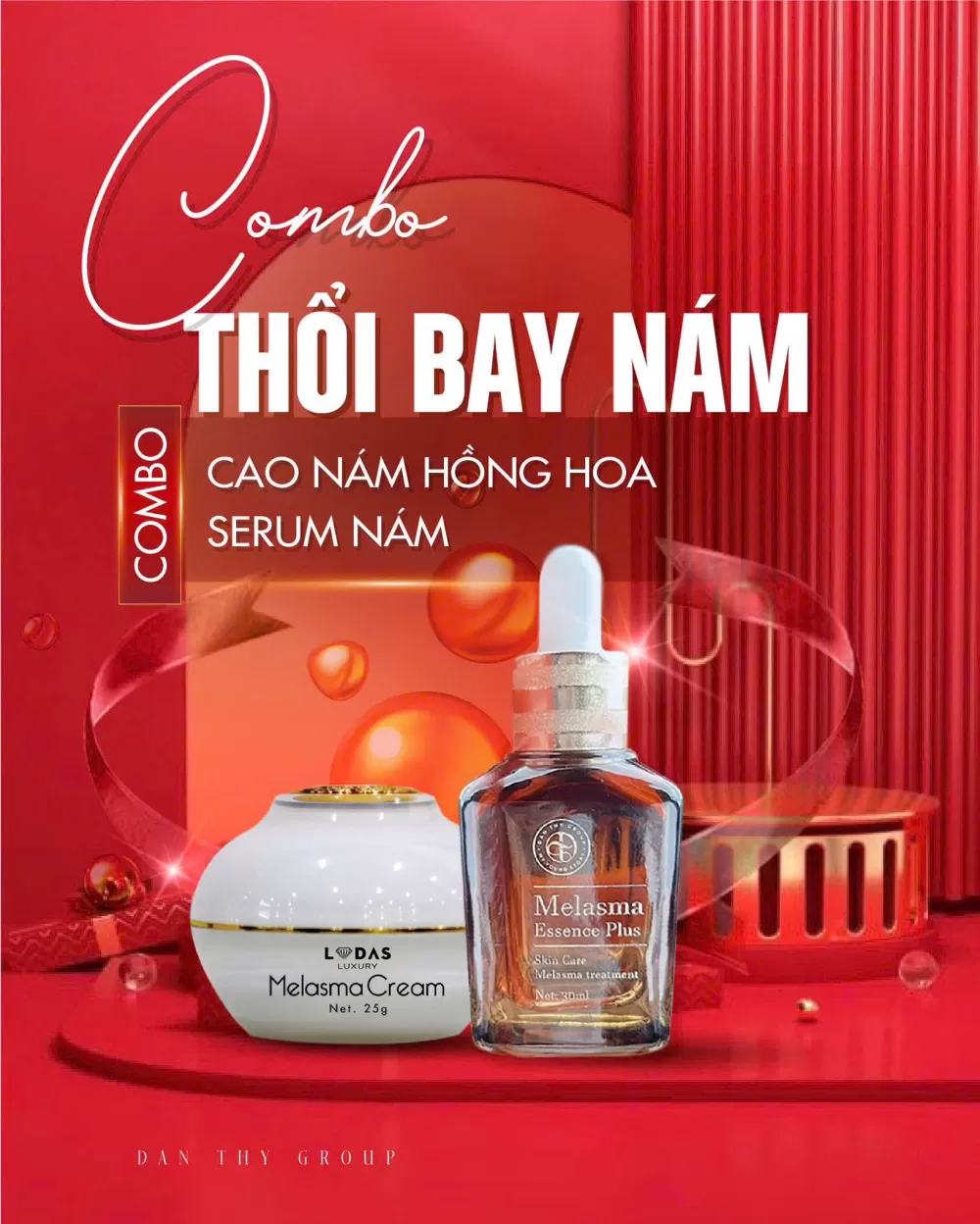 Combo 2 sản phẩm Trị Nám Đan Thy: Cao Nám Hồng Hoa + Serum Nám Trị Nám